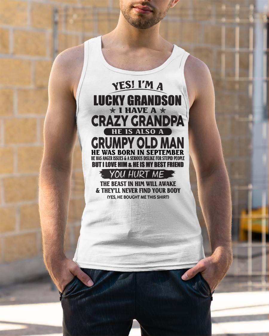SEPTEMBER - LUCKY GRANDSON OF CRAZY GRANDPA -  PERFECT GIFT FROM GRANDPA - NINA09 (SKU12-145-09)