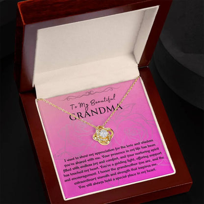 TO MY GRANDMA FROM GRANDCHILD - Premium Love Knot Necklace