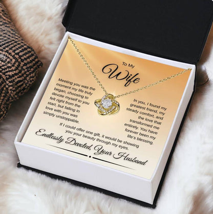 TO MY WIFE FROM HUSBAND - Premium Love Knot Necklace