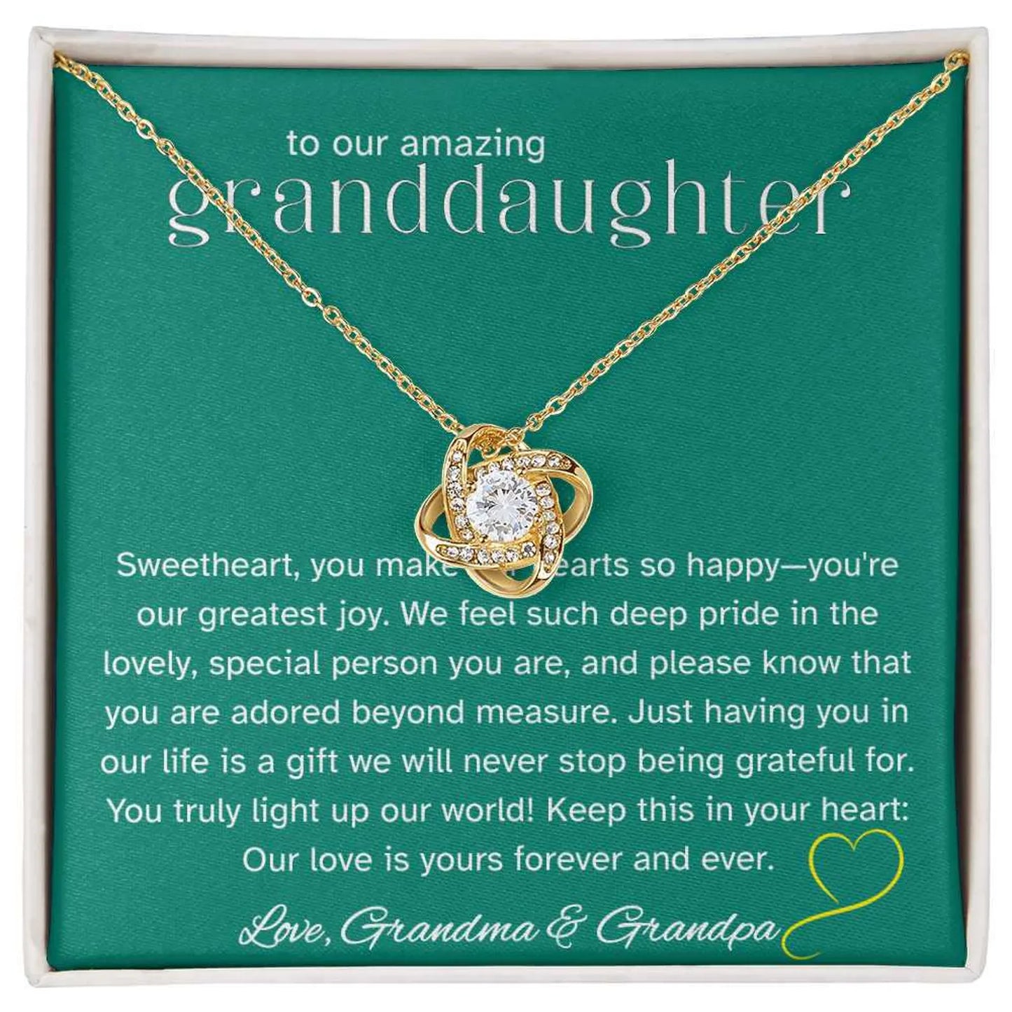 TO MY GRANDDAUGHTER FROM GRANDPA - Premium Love Knot Necklace