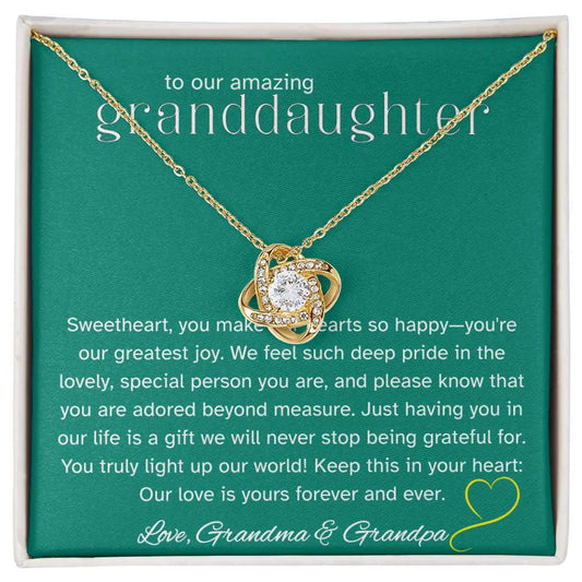 TO MY GRANDDAUGHTER FROM GRANDPA - Premium Love Knot Necklace