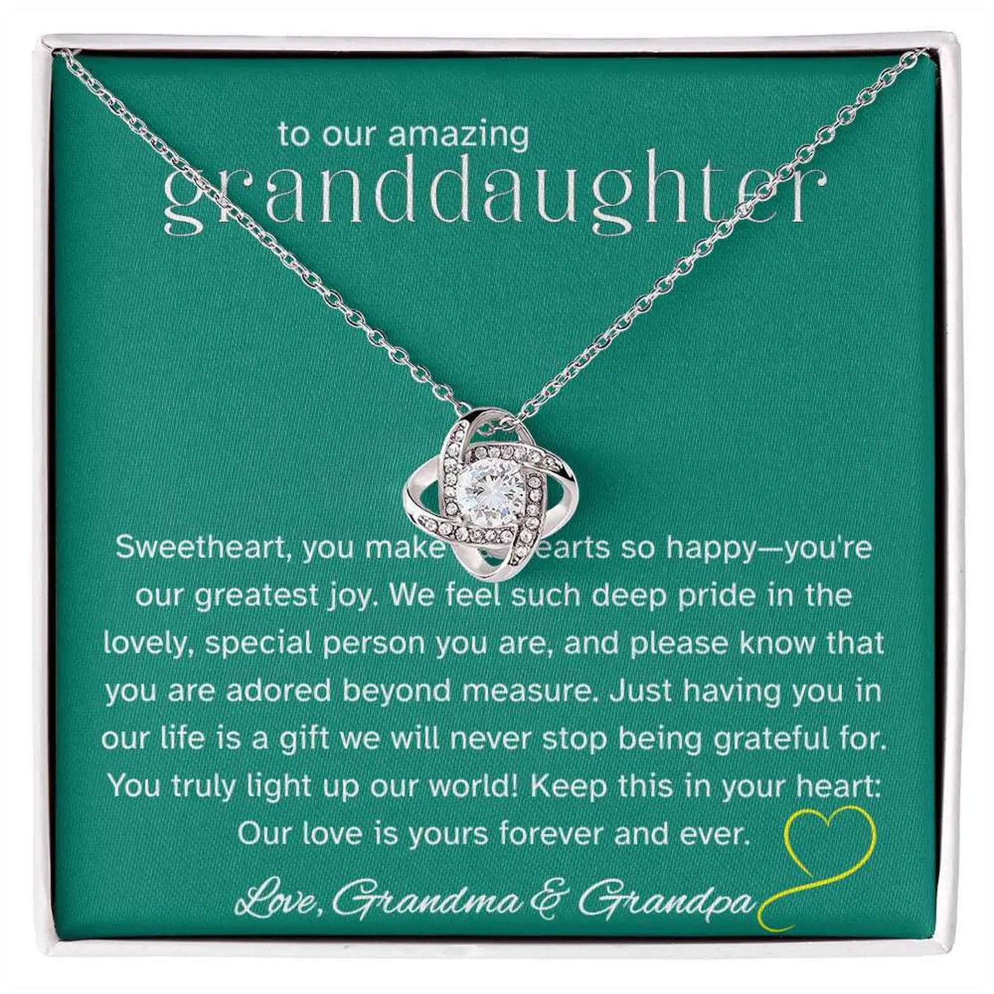 TO MY GRANDDAUGHTER FROM GRANDPA - Premium Love Knot Necklace