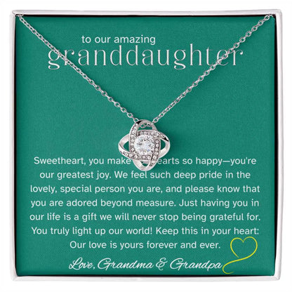 TO MY GRANDDAUGHTER FROM GRANDPA - Premium Love Knot Necklace