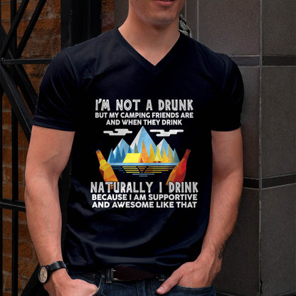 I'm Not A Drunk But My Camping Friends are - Funny Camping T-Shirt (SKU12-244)