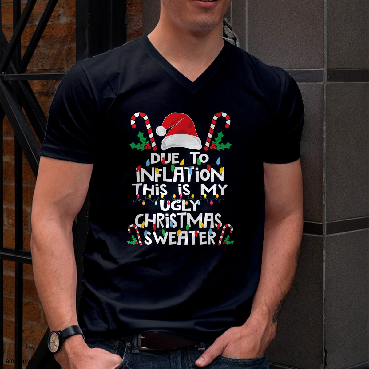 Funny Due to Inflation Ugly Christmas Sweaters For Men Women T-Shirt - Christmas Unisex T-Shirt/Hoodie/Sweatshirt - NINA00