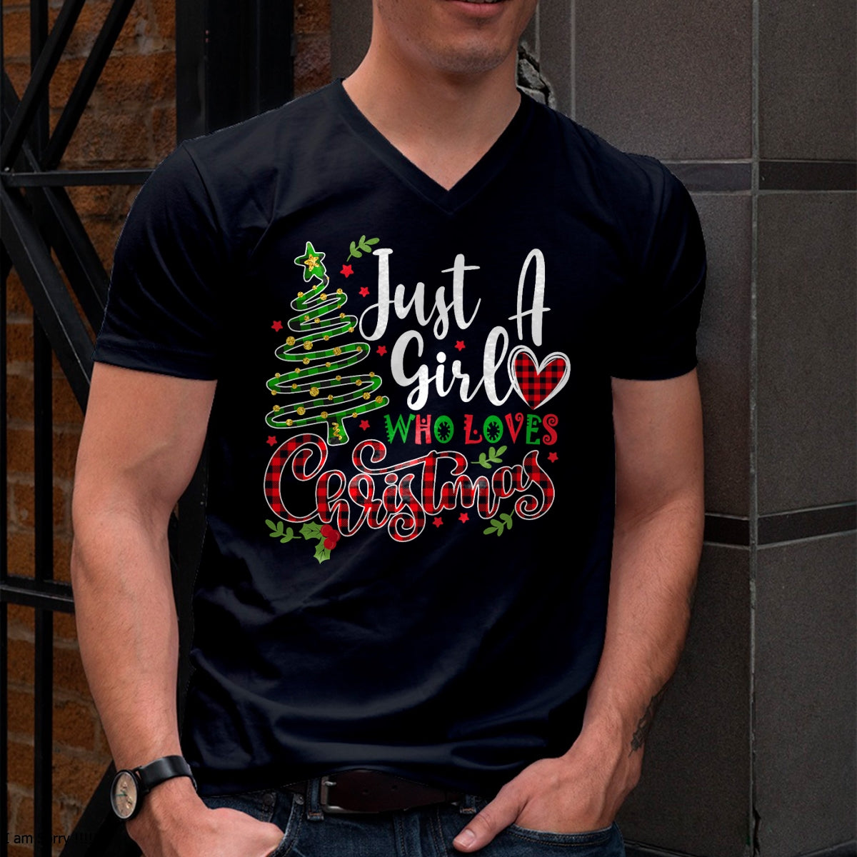 Christmas Shirts for Family, Funny christmas shirts, Christmas Unisex T-Shirt/Hoodie/Sweatshirt HLT00 - Just a Girl who Loves Christmas a Gift for XMAS Women Girls T-Shirt