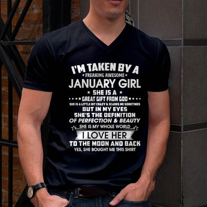 JANUARY – I'M TAKEN BY A FREAKING AWESOME DECEMBER GIRL SHE IS A GREAT GIFT FROM GOD – FROM WIFE – NINA01 (SKU2603-259-01)