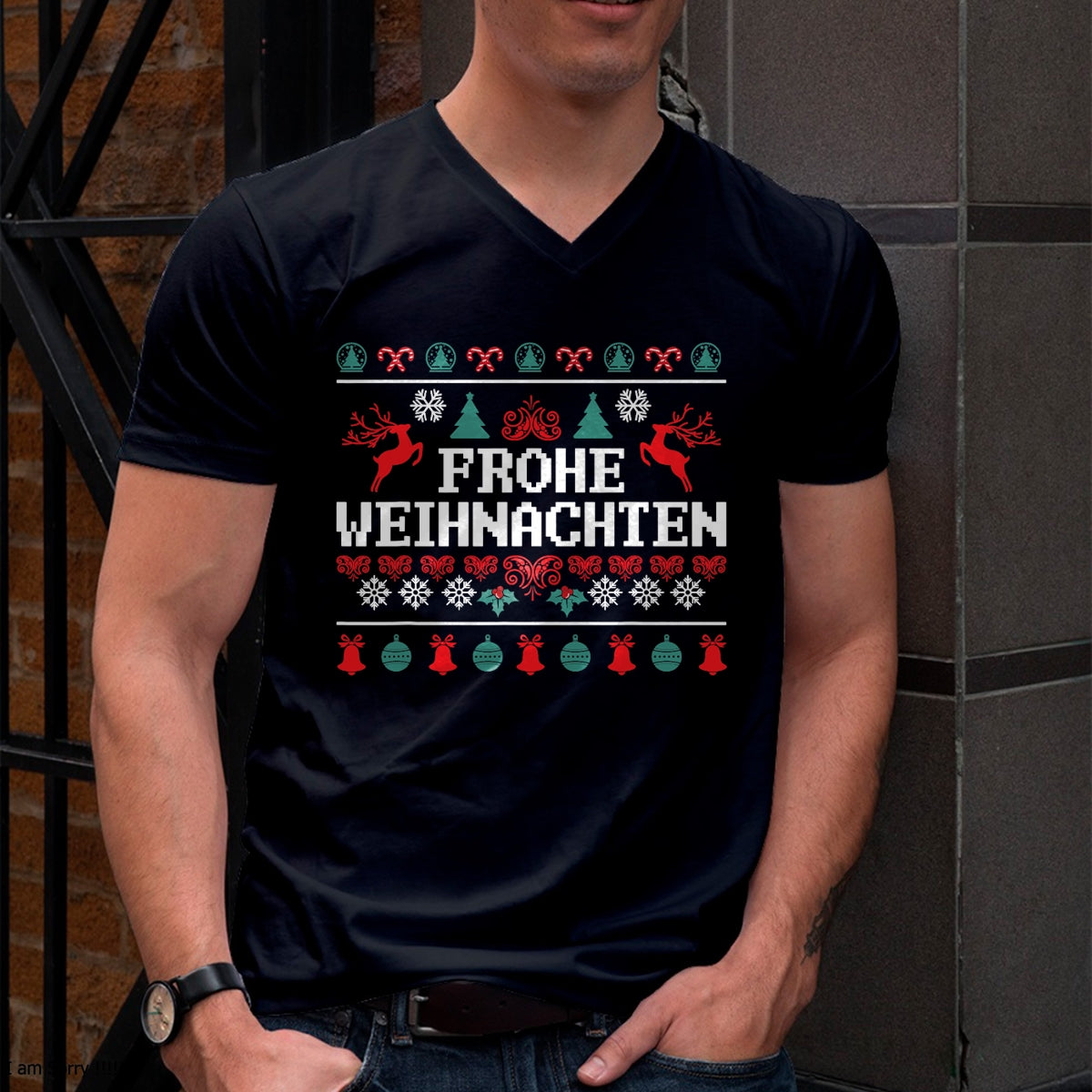 Frohe Weihnachten German Merry Christmas Holidays Germany T-Shirt - Christmas Unisex T-Shirt/Hoodie/Sweatshirt - NINA00