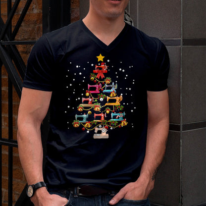 Christmas Shirts for Family, Funny christmas shirts, Christmas Unisex T-Shirt/Hoodie/Sweatshirt HLT00 - Funny Sewing Machine Christmas Tree Christmas Ornament Women T-Shirt