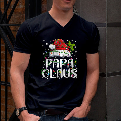 Papa Claus Christmas Lights Pajama Family Matching T-Shirt - Christmas Unisex T-Shirt/Hoodie/Sweatshirt - NINA00