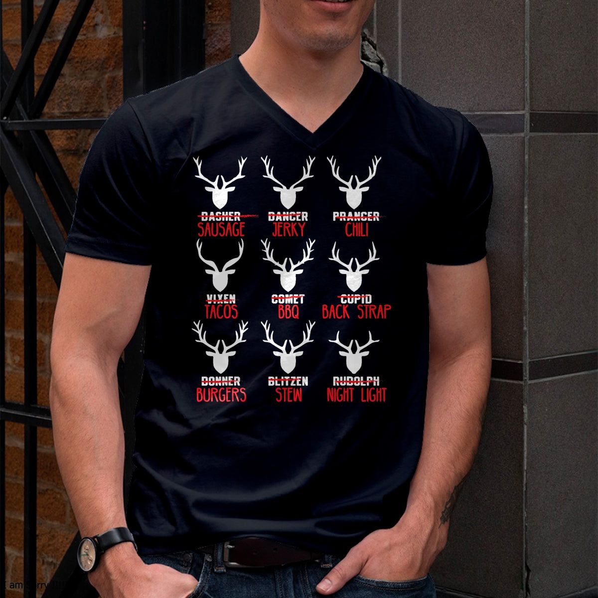 Funny Christmas Deer Hunters All of Santa's Reindeer design T-Shirt - Christmas Unisex T-Shirt/Hoodie/Sweatshirt - NINA00