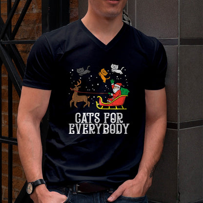 Cats For Everybody Christmas Cat Funny Xmas Women Santa T-Shirt - Christmas Unisex T-Shirt/Hoodie/Sweatshirt - NINA00