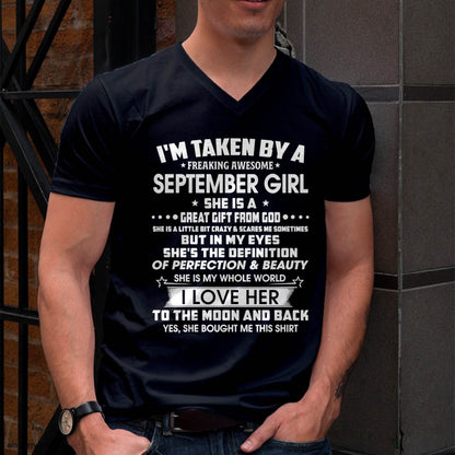 SEPTEMBER – I'M TAKEN BY A FREAKING AWESOME DECEMBER GIRL SHE IS A GREAT GIFT FROM GOD – FROM WIFE – NINA09 (SKU2603-259-09)
