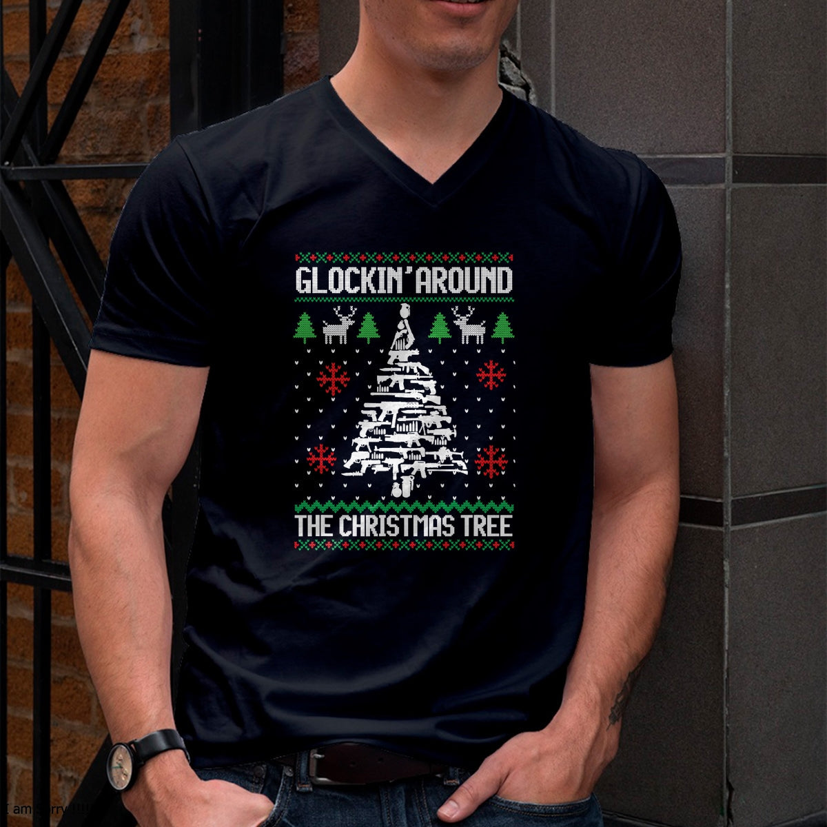 Funny Guns Ugly Christmas Sweaters for Gun Lovers Men Women T-Shirt - Christmas Unisex T-Shirt/Hoodie/Sweatshirt - NINA00