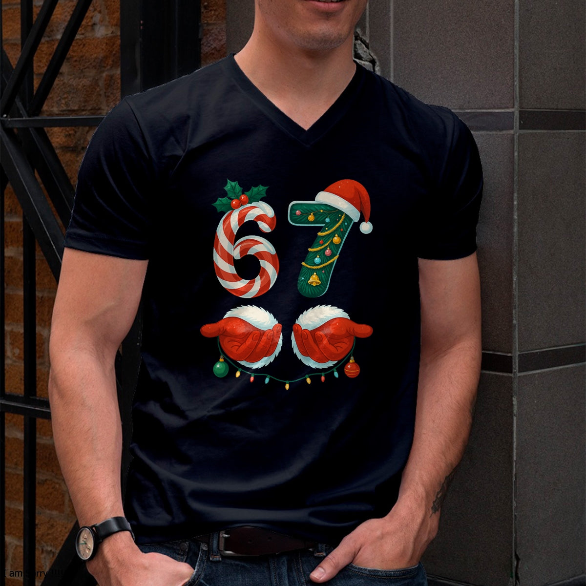 67 Christmas 6 7 Meme Pajamas Holiday Gen Alpha Slang T-Shirt - Christmas Unisex T-Shirt/Hoodie/Sweatshirt - NINA00