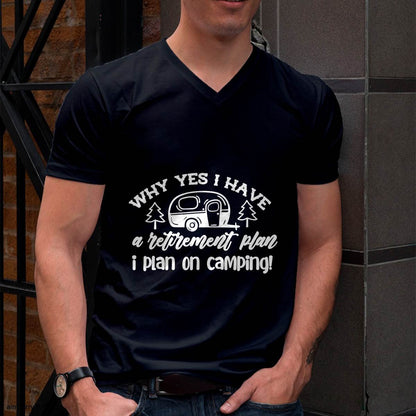 I Plan On Camping Retirement Plan Saying Caravan Camper Gift T-Shirt