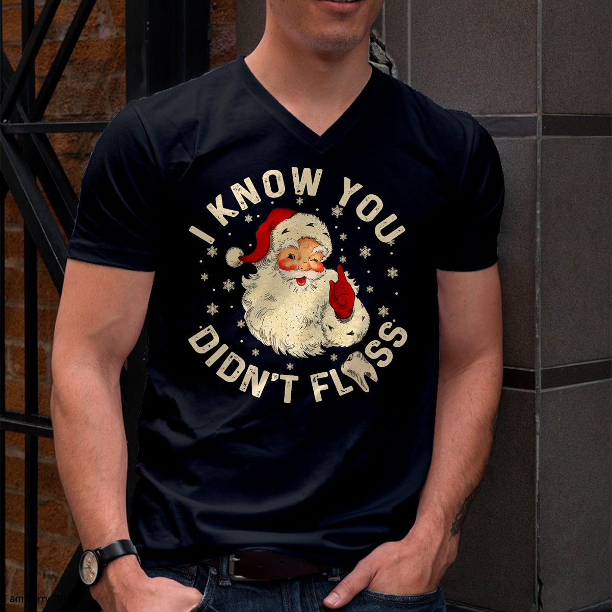 Funny Santa I Know You Didn't Floss Dentist Dental Christmas T-Shirt - Christmas Unisex T-Shirt/Hoodie/Sweatshirt - NINA00
