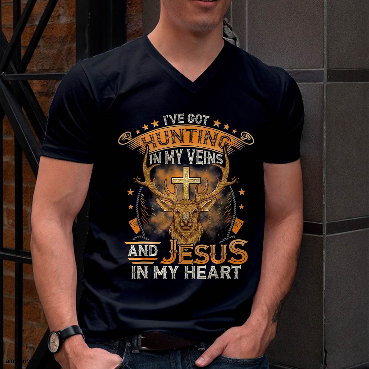 I've Got Hunting In My Veins And Jesus In My Heart T-Shirt