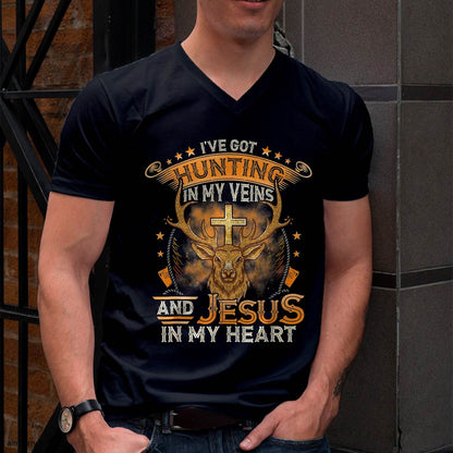 I've Got Hunting In My Veins And Jesus In My Heart T-Shirt