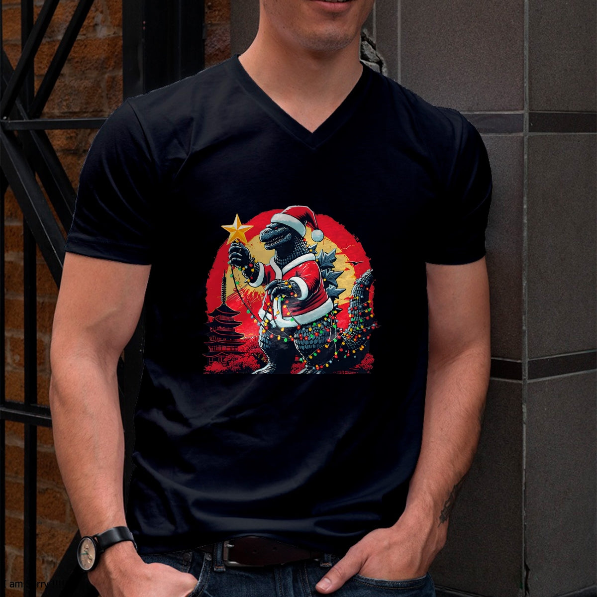 Xmas Christmas Santazilla Funny Holiday Monster Dinosaur T-Shirt - Christmas Unisex T-Shirt/Hoodie/Sweatshirt - NINA00