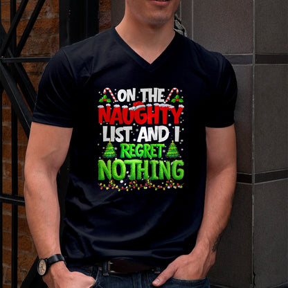 On The Naughty List and Regret Nothing Pjs Christmas Xmas Ki T-Shirt - Christmas Unisex T-Shirt/Hoodie/Sweatshirt - NINA00