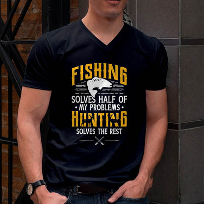 Fishing & Hunting Solve My Problems - Funny Gift T-Shirt