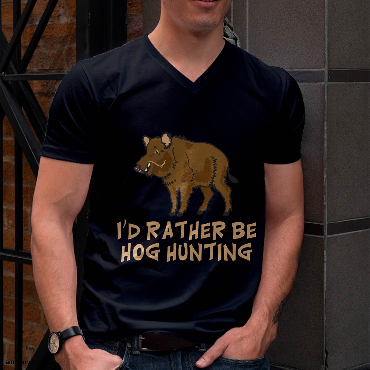 I'd Rather Be Hog Hunting Outdoor Sports - Funny T-Shirt
