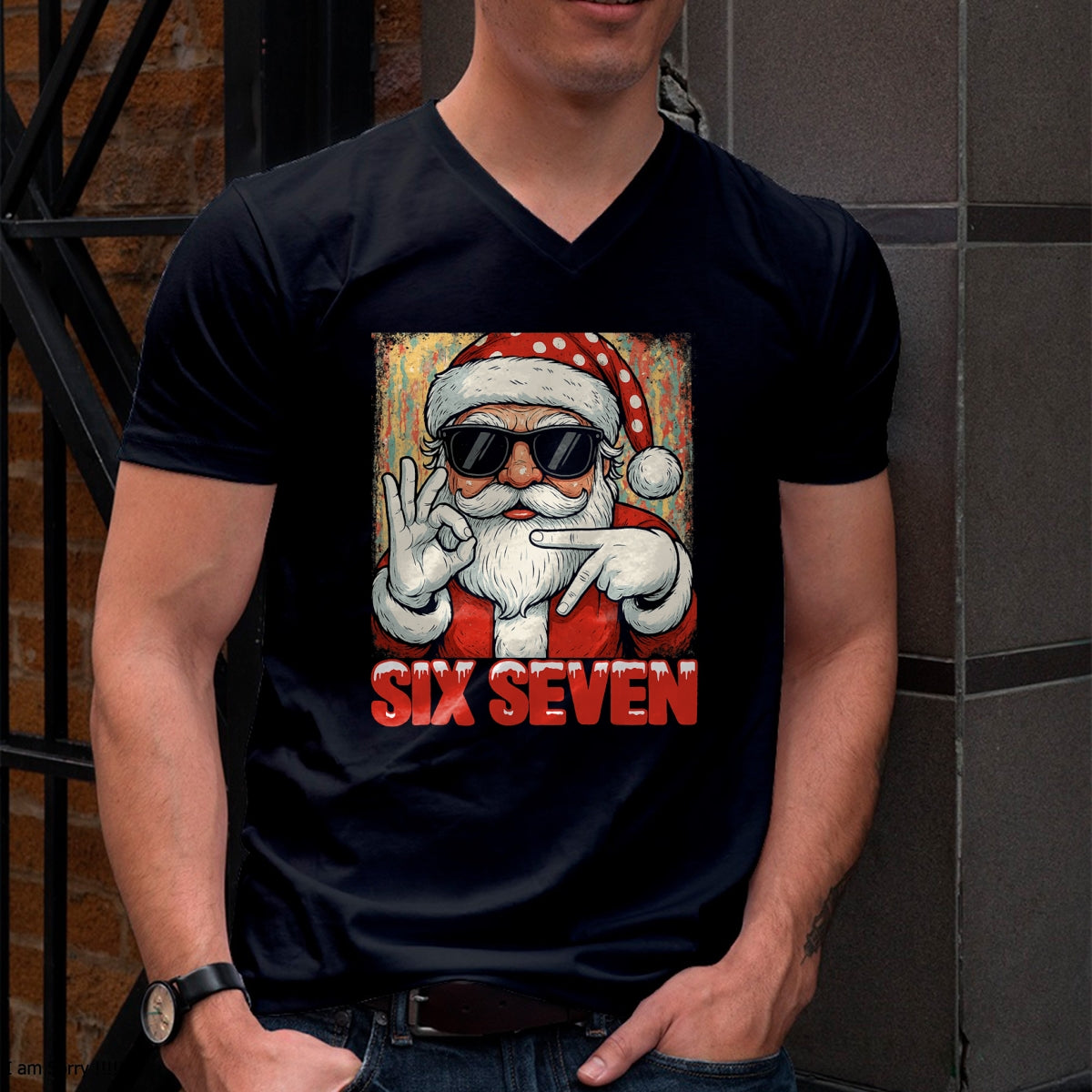 Funny Six Seven Meme Christmas Cool Santa Saying 6 7 T-Shirt - Christmas Unisex T-Shirt/Hoodie/Sweatshirt - NINA00
