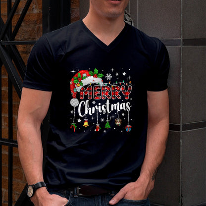Merry Christmas Red Santa Hat Reindeer Xmas Matching Family T-Shirt - Christmas Unisex T-Shirt/Hoodie/Sweatshirt - NINA00