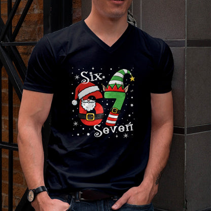 Funny Six Seven 67 Meme 6 7 Elf Santa Christmas Pajamas Kids T-Shirt - Christmas Unisex T-Shirt/Hoodie/Sweatshirt - NINA00
