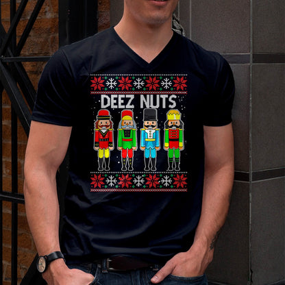 Deez Nuts Nutcracker Ugly Christmas Sweater Funny Xmas T-Shirt - Christmas Unisex T-Shirt/Hoodie/Sweatshirt - NINA00