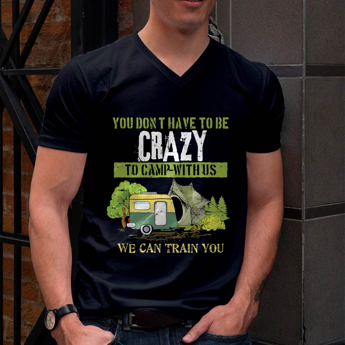 Funny Camping Lover Crazy Camping Joke Gift Design Idea Camping T-Shirt