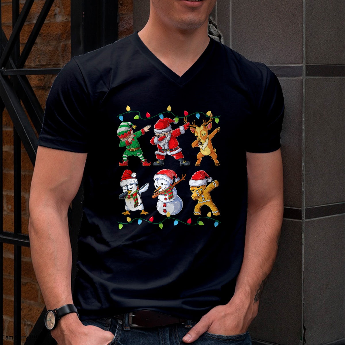 Dabbing Santa Elf Friends Christmas Boys Girls Men Xmas Dab T-Shirt - Christmas Unisex T-Shirt/Hoodie/Sweatshirt - NINA00