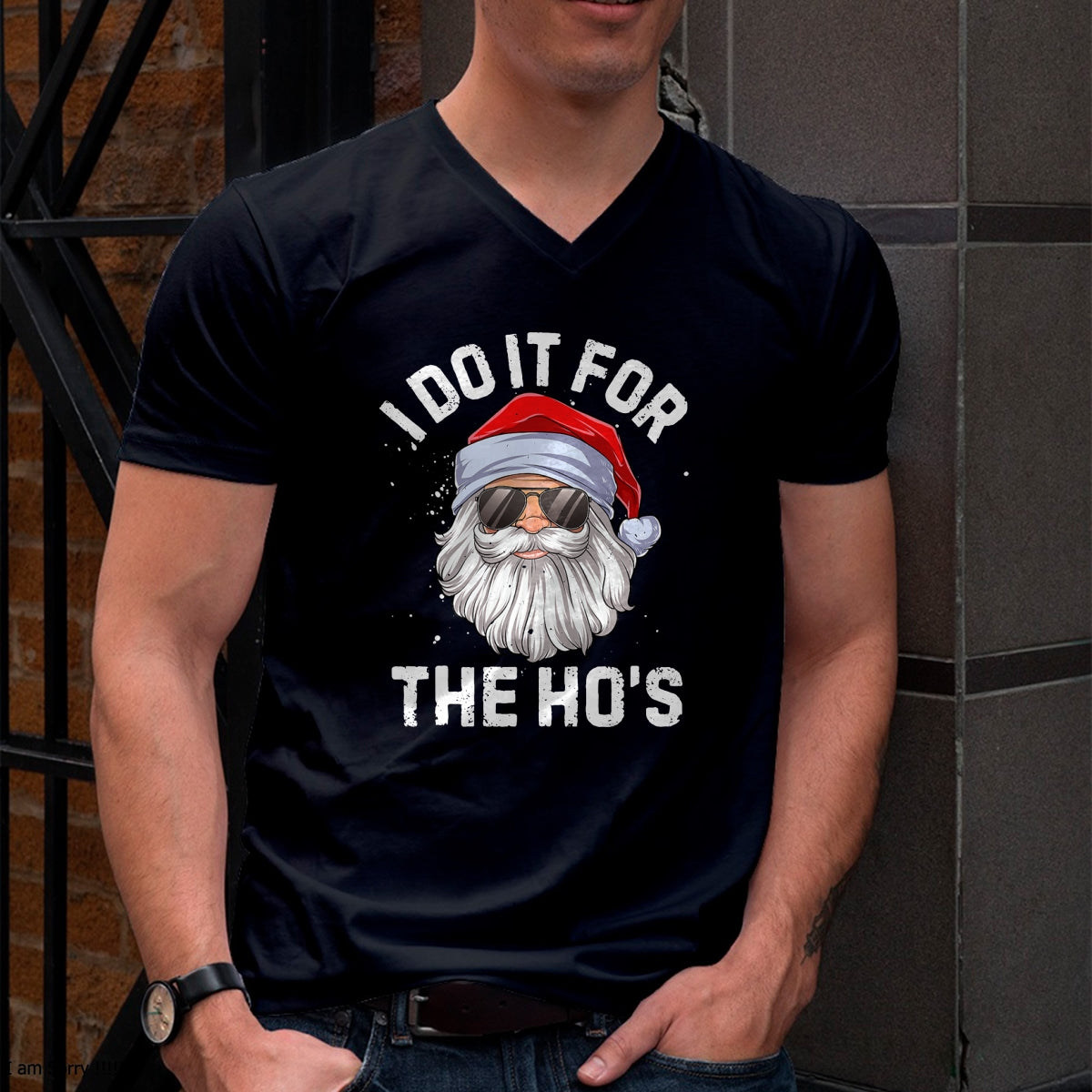 I Do It For The Ho's Funny Inappropriate Christmas Men Short Sleeve Santa T-Shirt - Christmas Unisex T-Shirt/Hoodie/Sweatshirt - NINA00