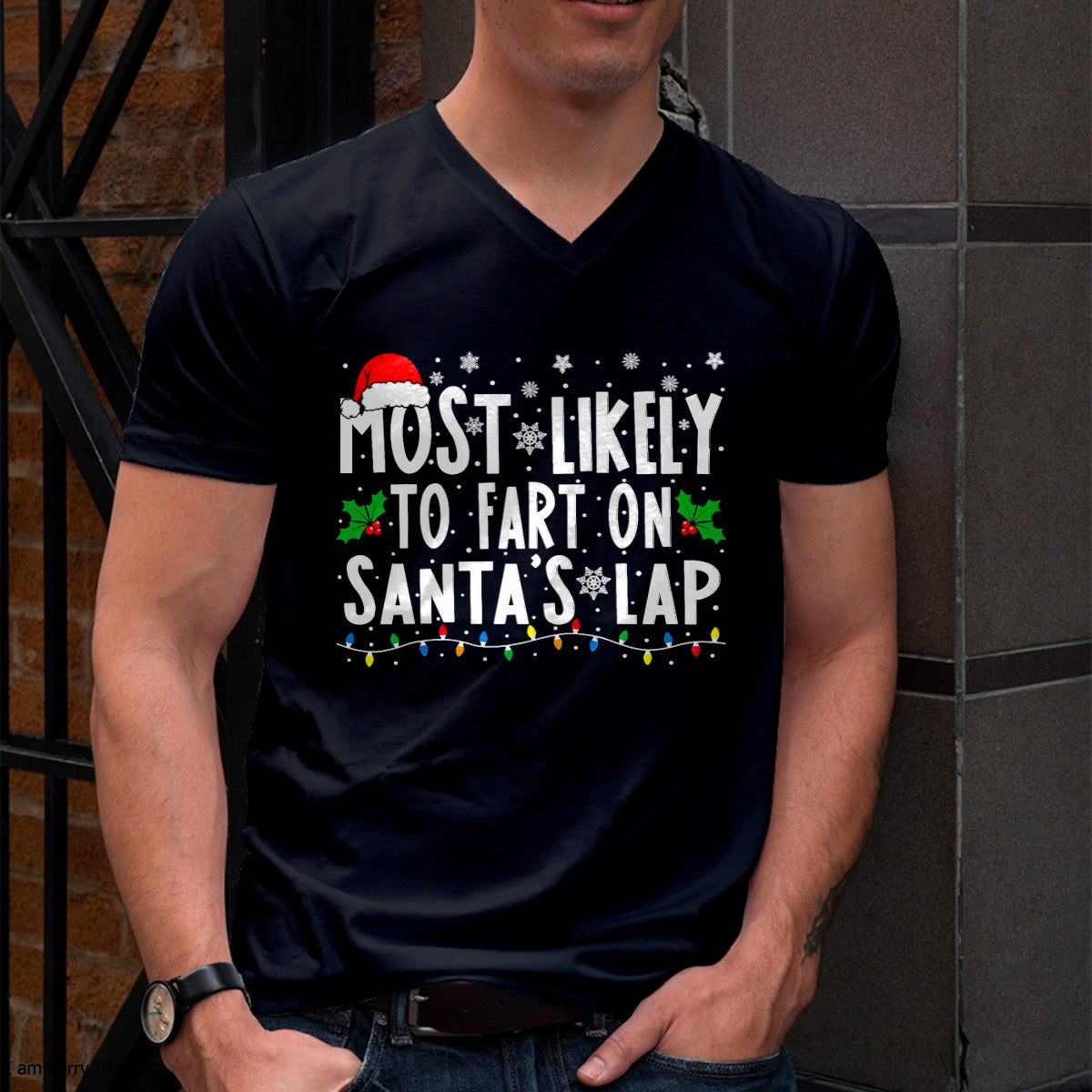 Christmas Shirts for Family, Funny christmas shirts, Christmas Unisex T-Shirt/Hoodie/Sweatshirt HLT00 - Most Likely To Fart On Santa_s Lap Family Matching Christmas T-Shirt