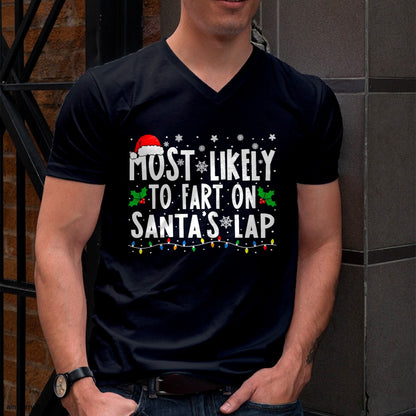Christmas Shirts for Family, Funny christmas shirts, Christmas Unisex T-Shirt/Hoodie/Sweatshirt HLT00 - Most Likely To Fart On Santa_s Lap Family Matching Christmas T-Shirt
