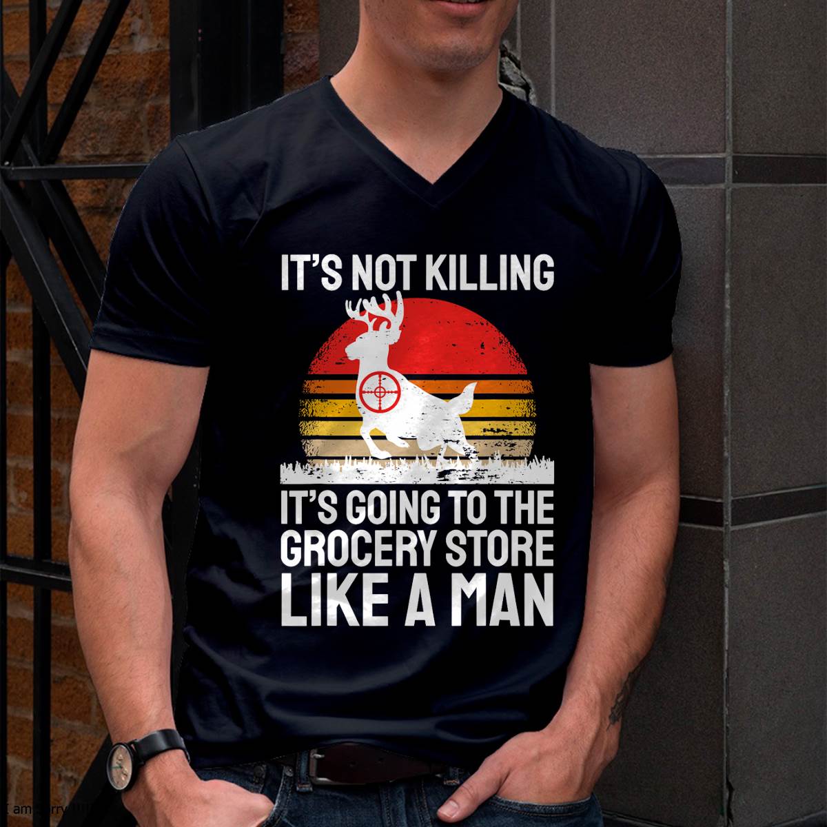 Funny Hunting Saying Deer Hunter I Grocery Store - Hunting T-Shirt