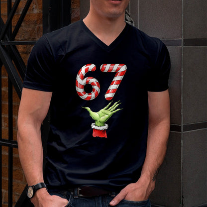 Santa Six Seven 67 Meme Christmas 67 Candy Cane Kids Boys T-Shirt - Christmas Unisex T-Shirt/Hoodie/Sweatshirt - NINA00