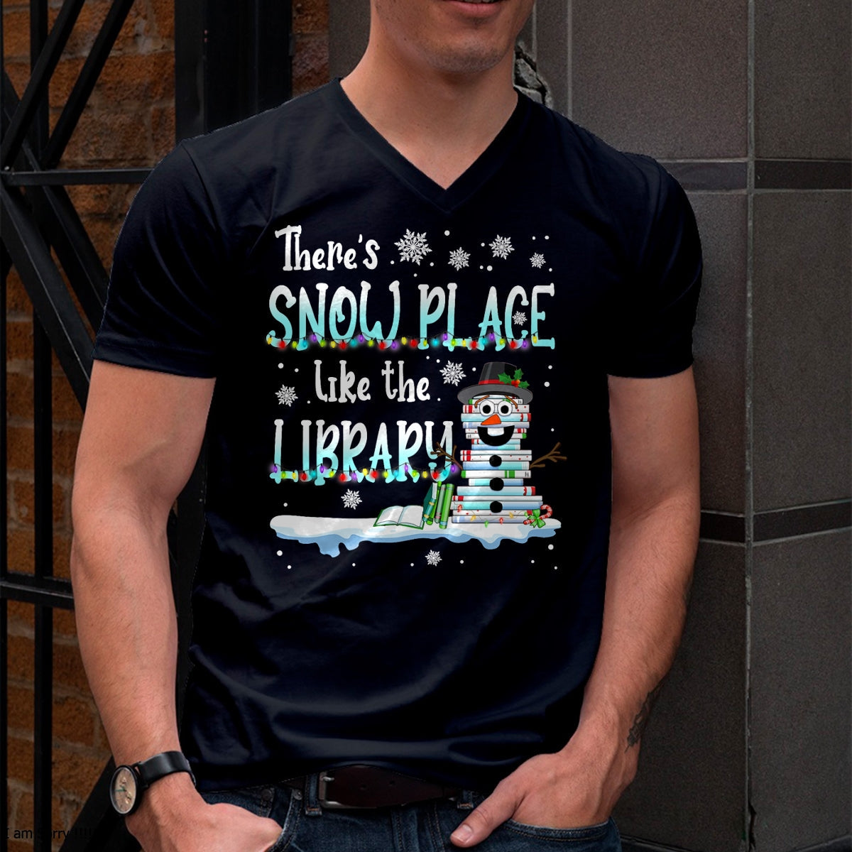 Librarian There's NINA Place Like The Library Christmas NINA T-Shirt - Christmas Unisex T-Shirt/Hoodie/Sweatshirt - NINA00