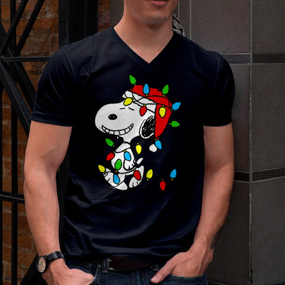 Christmas Shirts for Family, Funny christmas shirts, Christmas Unisex T-Shirt/Hoodie/Sweatshirt HLT00 - Peanuts - Christmas Snoopy X-Mas Lights Long Sleeve T-Shirt