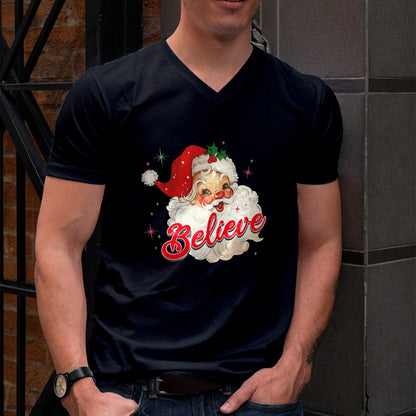 Vintage Santa Claus Believe Christmas Women Boys Girls T-Shirt - Christmas Unisex T-Shirt/Hoodie/Sweatshirt - NINA00