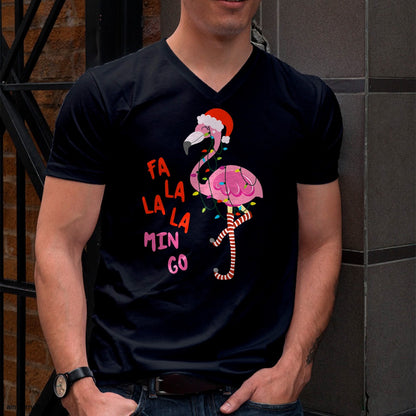 Fa La La Mingo Flamingo Christmas Tropical Xmas Tree Lights T-Shirt - Christmas Unisex T-Shirt/Hoodie/Sweatshirt - NINA00