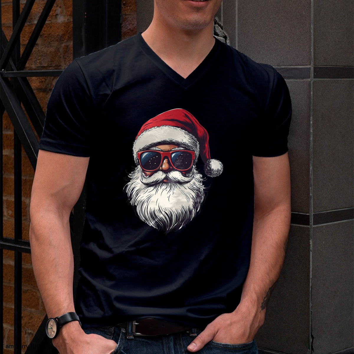 Cool Santa Claus Face Retro Sunglasses Christmas Men Boys T-Shirt - Christmas Unisex T-Shirt/Hoodie/Sweatshirt - NINA00