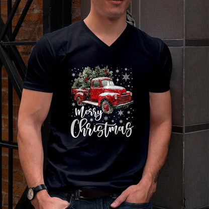 Merry Christmas Red Truck Family Matching Christmas Pajama T-Shirt - Christmas Unisex T-Shirt/Hoodie/Sweatshirt - NINA00