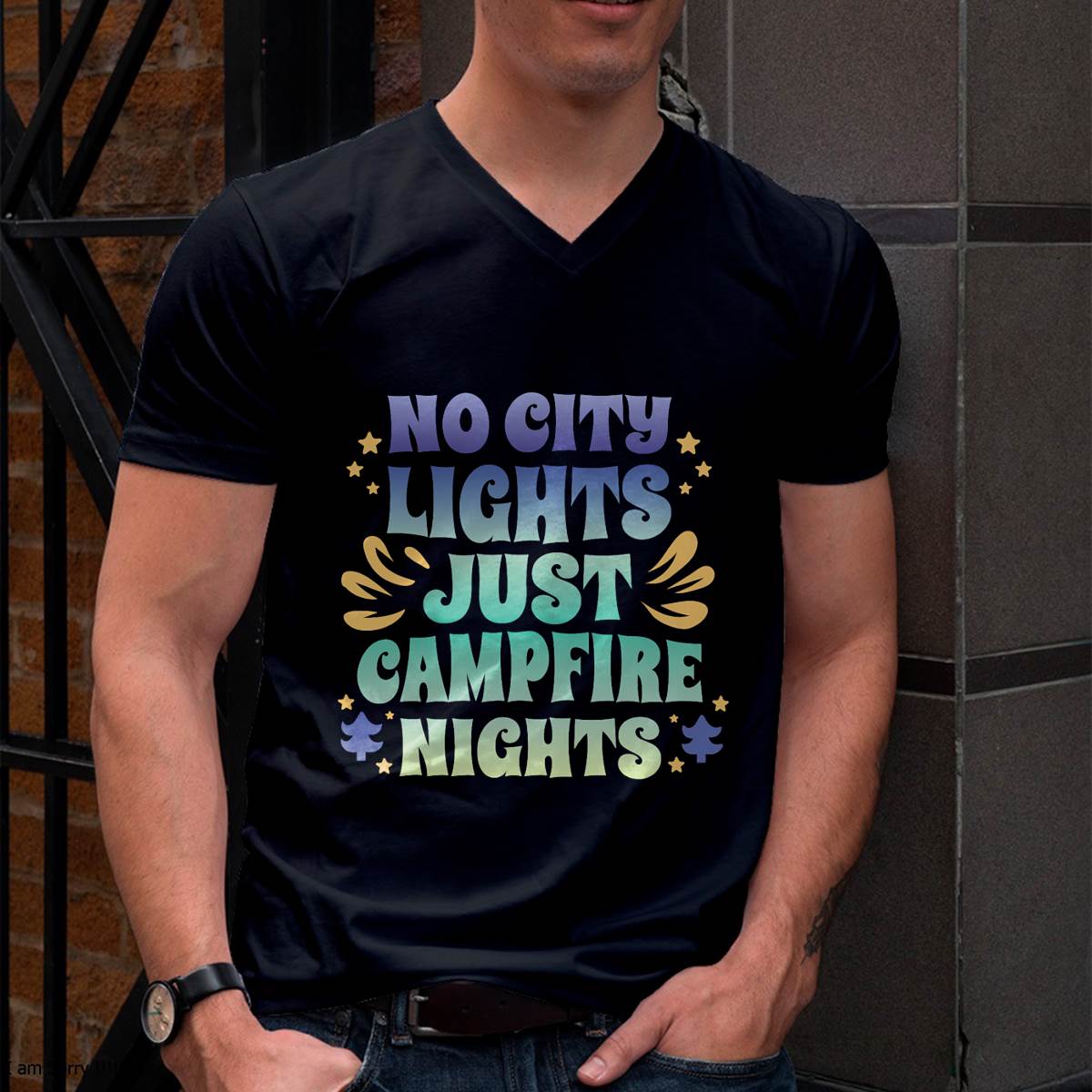 No City Lights, Just Campfire Nights Campfire Nights Quote T-Shirt