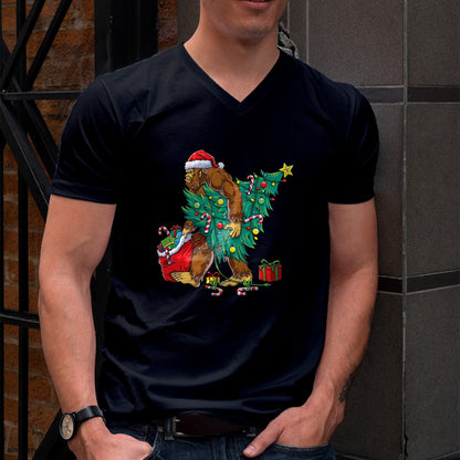 Most Wonderful Christmas Co Bigfoot Christmas Tree Lights Xmas Boys Men Sasquax T-Shirt - Christmas Unisex T-Shirt/Hoodie/Sweatshirt - NINA00