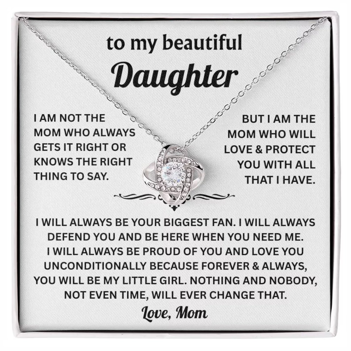 TO MY DAUGHTER FROM MOM - Love Knot Necklace