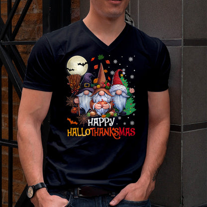 Happy Hallothanksmas Gnomes Lover Halloween Merry Christmas T-Shirt - Christmas Unisex T-Shirt/Hoodie/Sweatshirt - NINA00