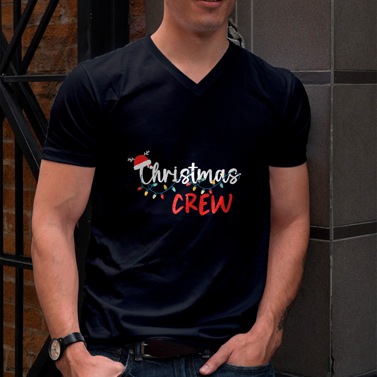 Christmas Crew Xmas Lights Family Matching Pajamas Holiday T-Shirt - Christmas Unisex T-Shirt/Hoodie/Sweatshirt - NINA00