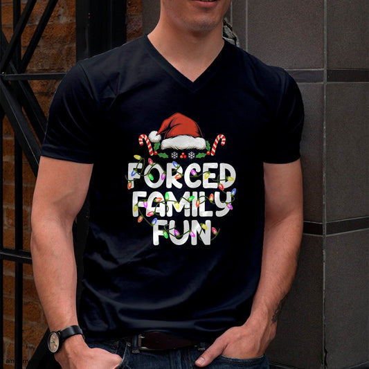 Forced Family Fun Christmas Pajamas Funny T-Shirt - Christmas Unisex T-Shirt/Hoodie/Sweatshirt - NINA00